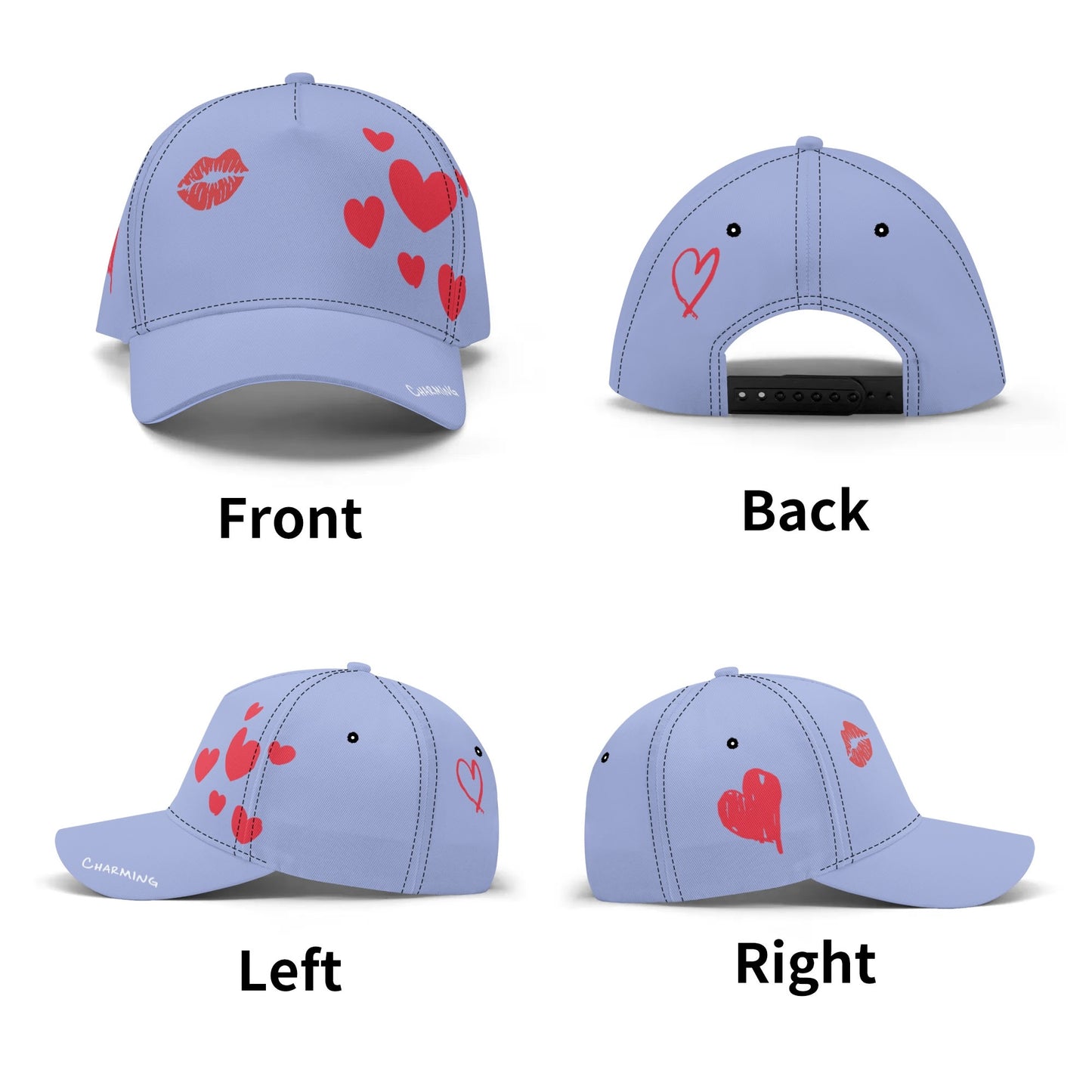 Personalized Lightweight Cap Charming Hearts - Weave West