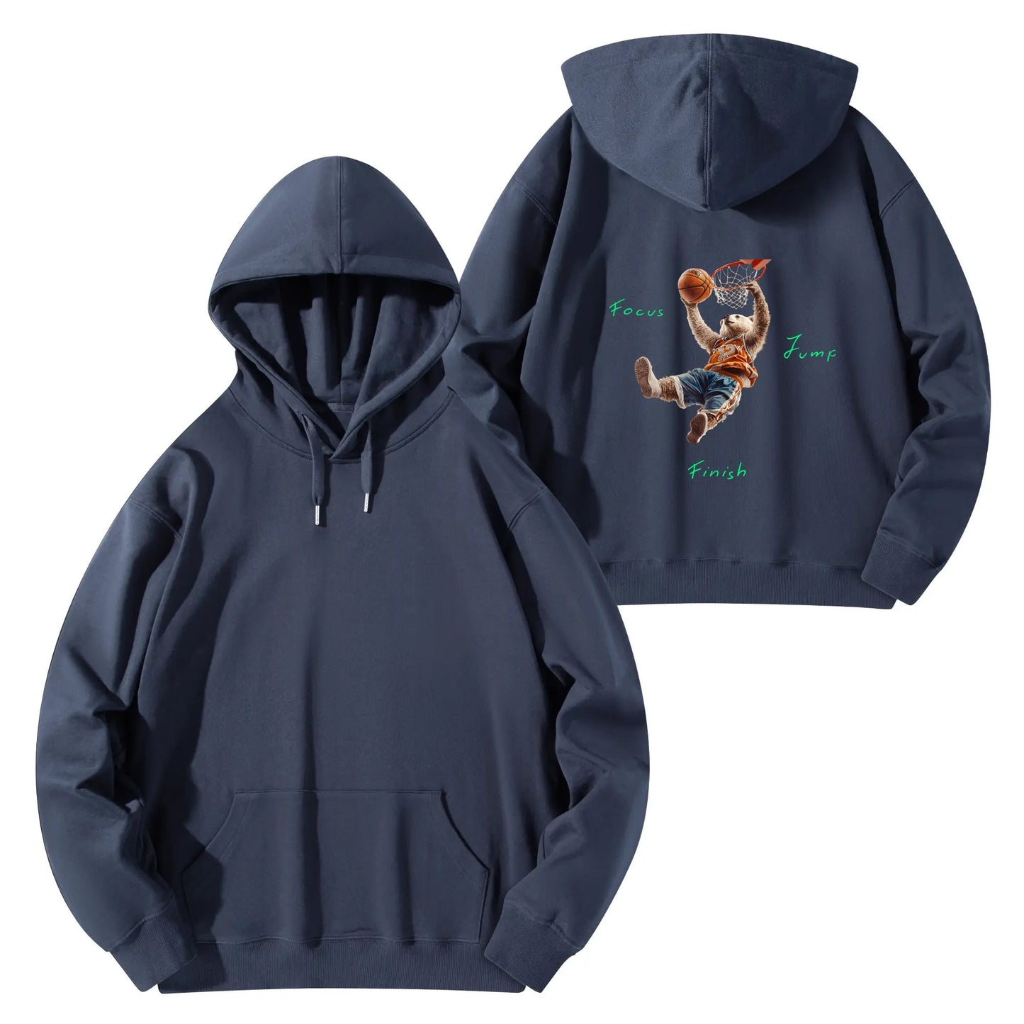 Personalized Casual Hoodie Focus Jump Finish - Weave West