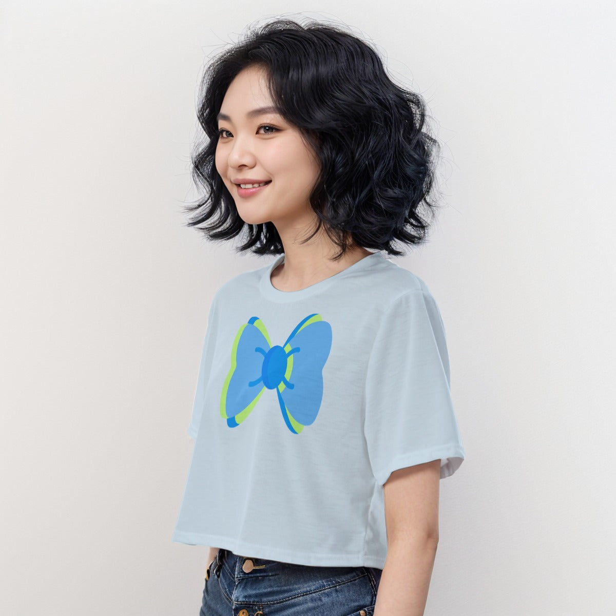 Casual Crop T-Shirt Bow Tie 1 - Weave West