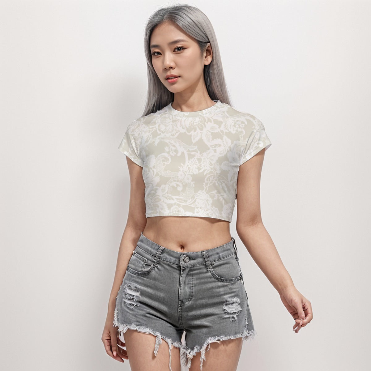 Raglan Crop T-Shirt Flower 6 - Weave West