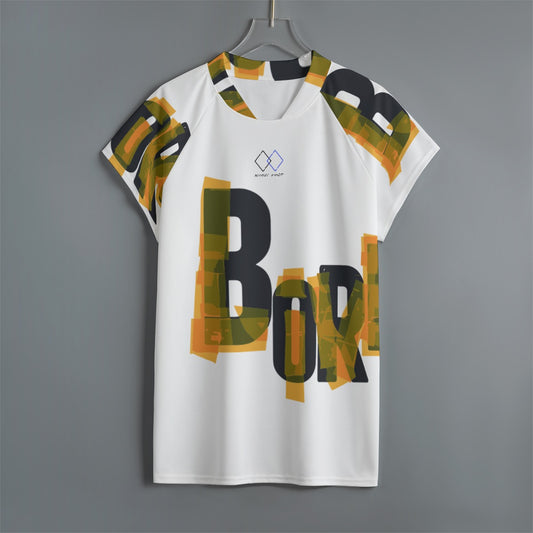 All-Over Print Men's Jersey With Short Raglan Sleeve (Born) - Weave West