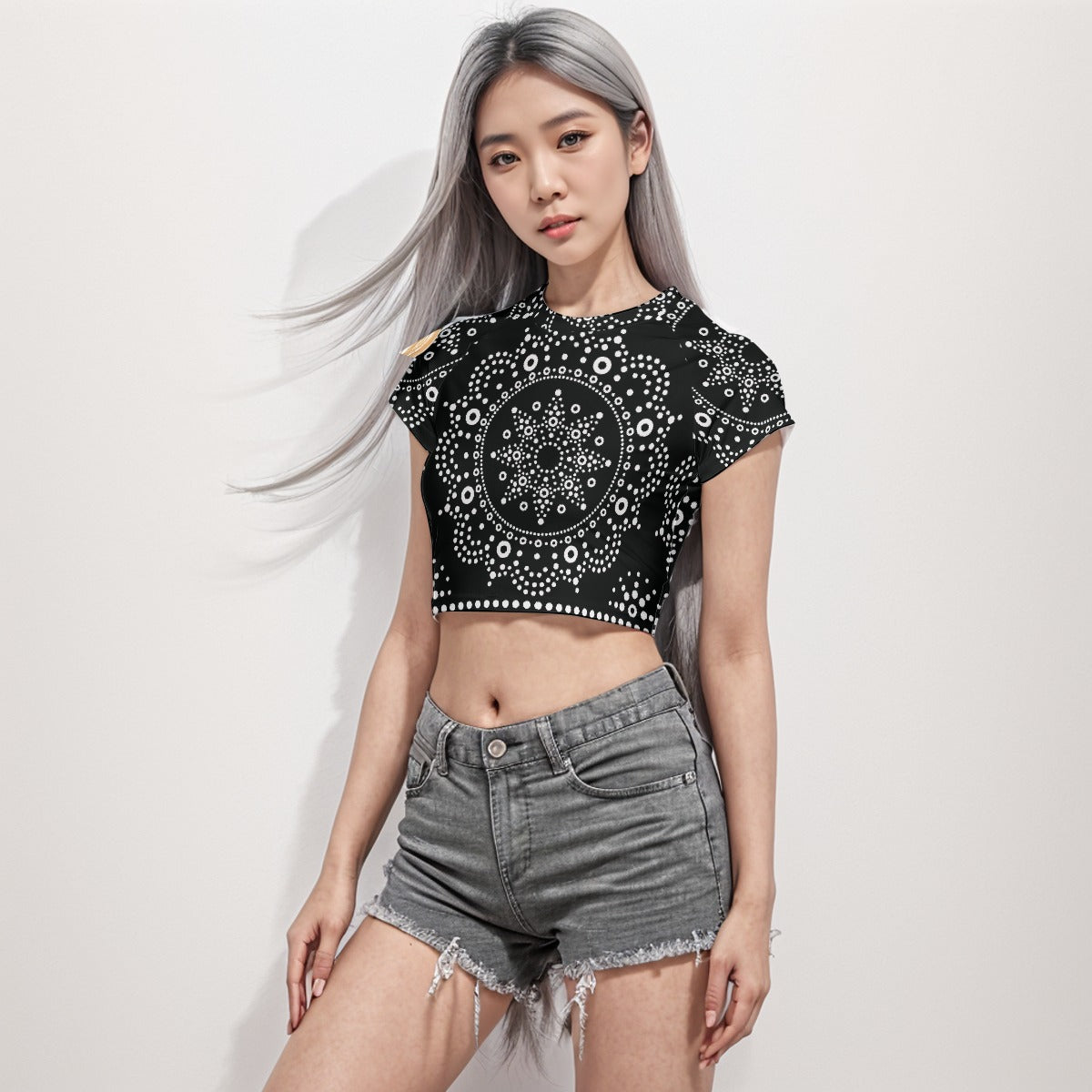 Raglan Crop T-Shirt Flower 7 - Weave West