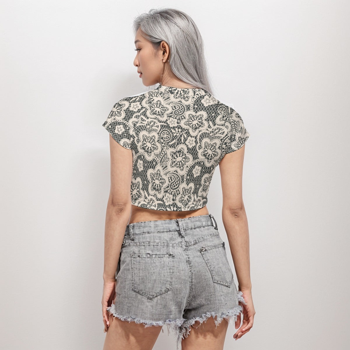 Raglan Crop T-Shirt Flower 8 - Weave West