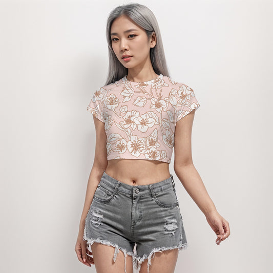 Raglan Crop T-Shirt Flower 4 - Weave West