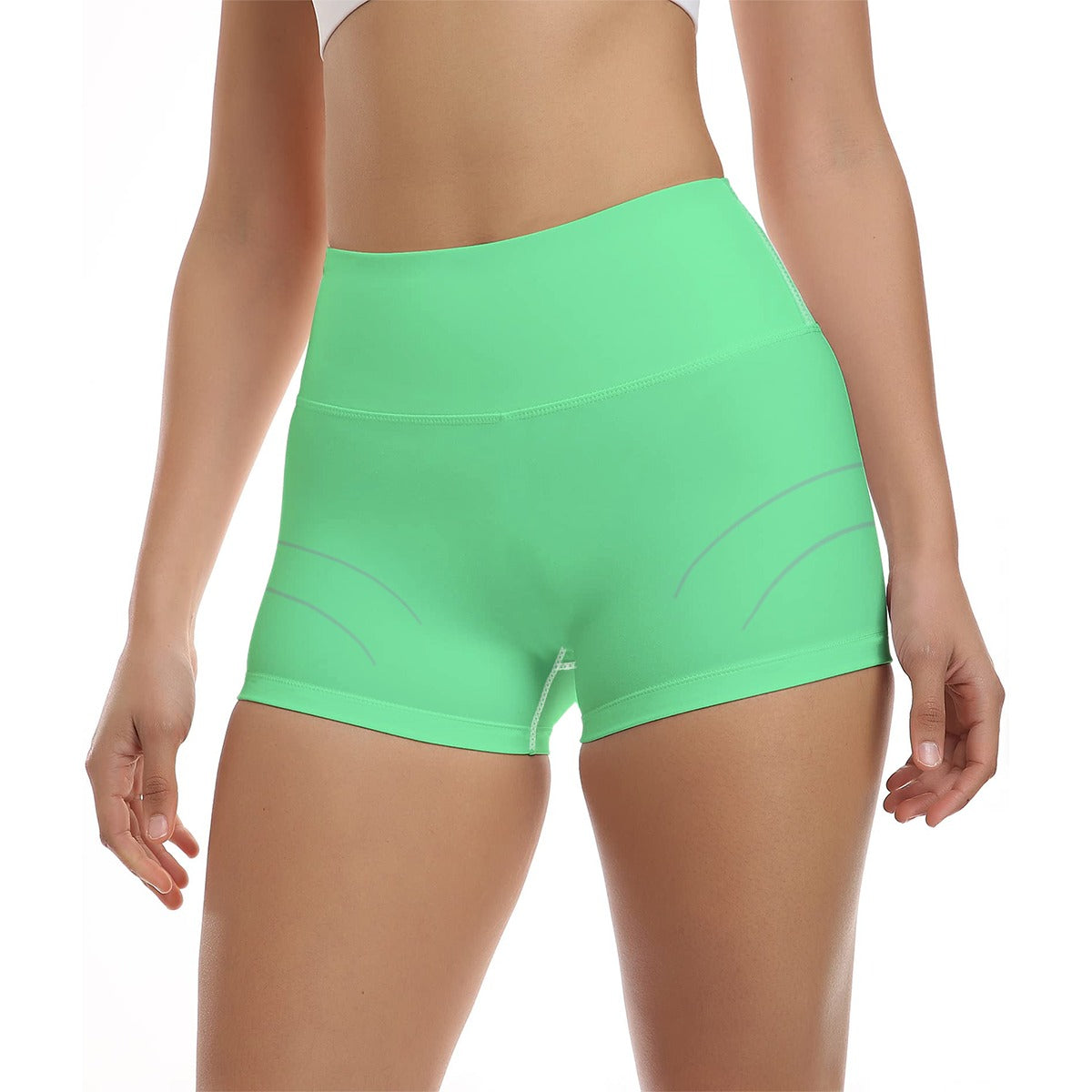 Stretchy High Waisted Short Shorts Luminous Seafoam - Weave West