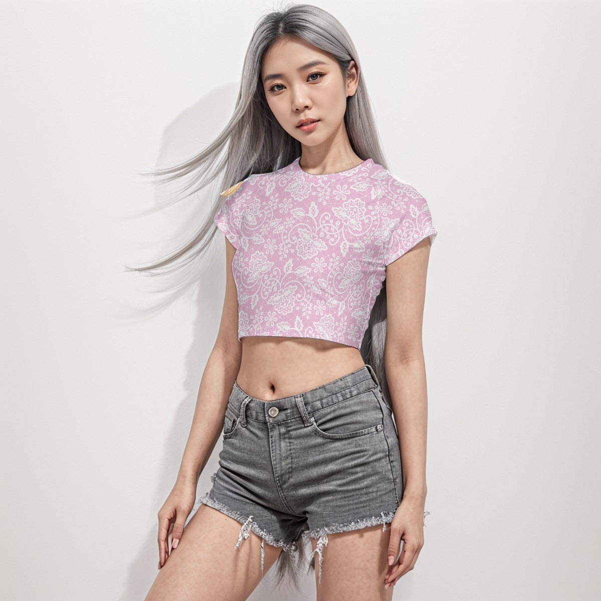 Raglan Crop T-Shirt Flower 5 - Weave West