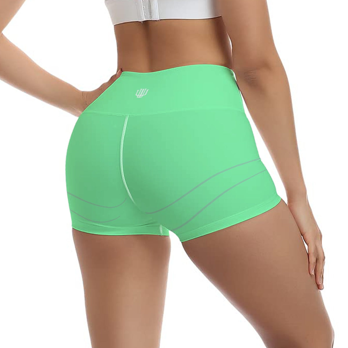 Stretchy High Waisted Short Shorts Luminous Seafoam - Weave West