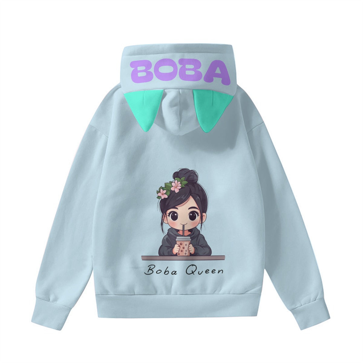 Personalized Eared Cozy Hoodie Boba Queen - Weave West