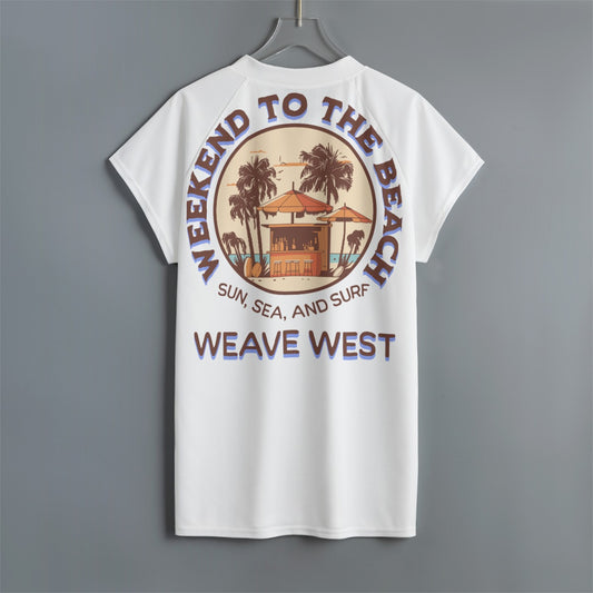 High Quality Polyester Raglan Sleeves Tee (Weekend To The Beach) - Weave West