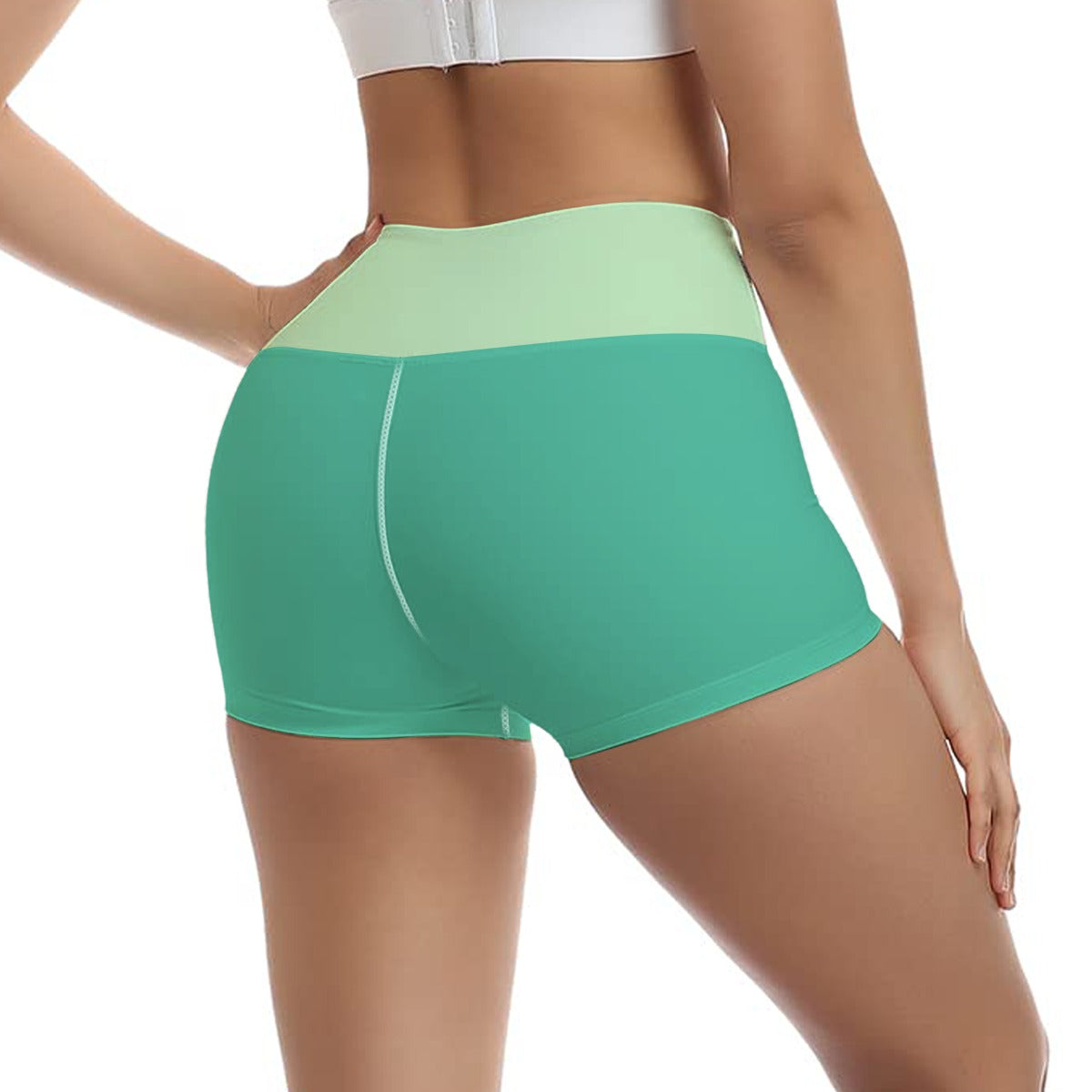 Stretchy High Waisted Short Shorts Minty Teal - Weave West