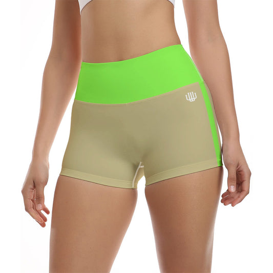 Stretchy High Waisted Short Shorts Neon Citrus - Weave West