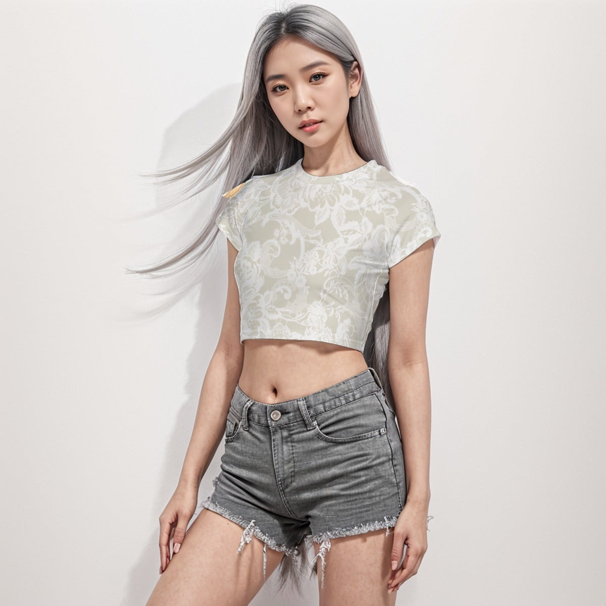 Raglan Crop T-Shirt Flower 6 - Weave West