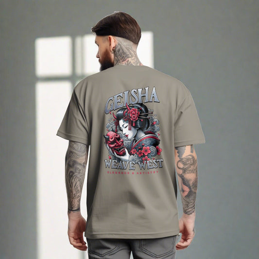 High Quality Cotton Oversized Loose-Fit Tee (Geisha) - Weave West