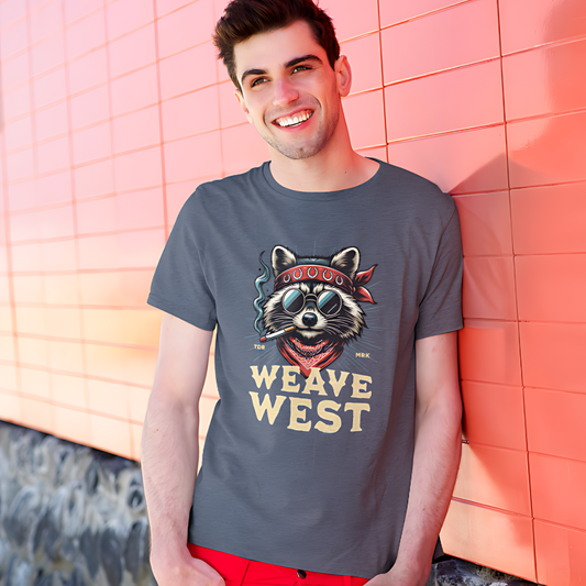 Premium Regular Fit Cotton Tee (Smoking Raccoon) - Weave West