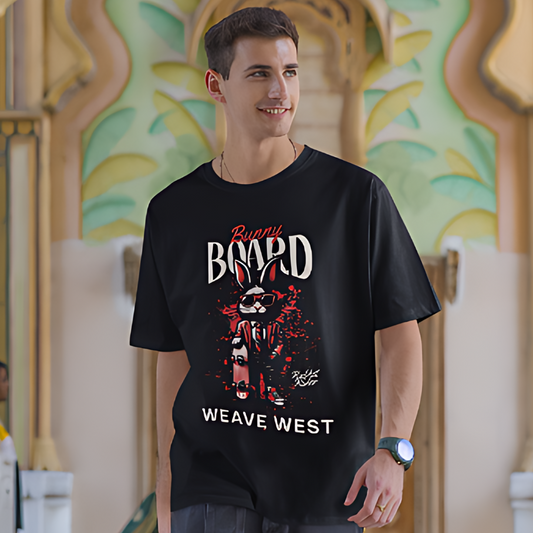 High Quality Cotton Oversized Loose-Fit Tee (Bunny Board) - Weave West