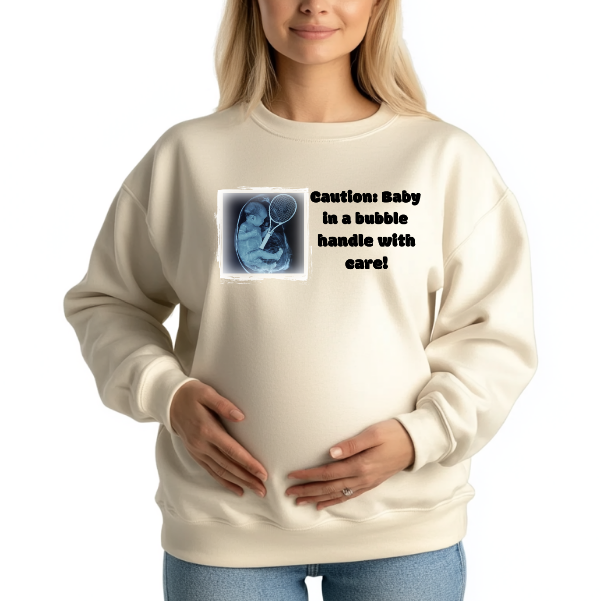 Custom Funny Pregnancy Sweatshirt (Bubble) - Weave West