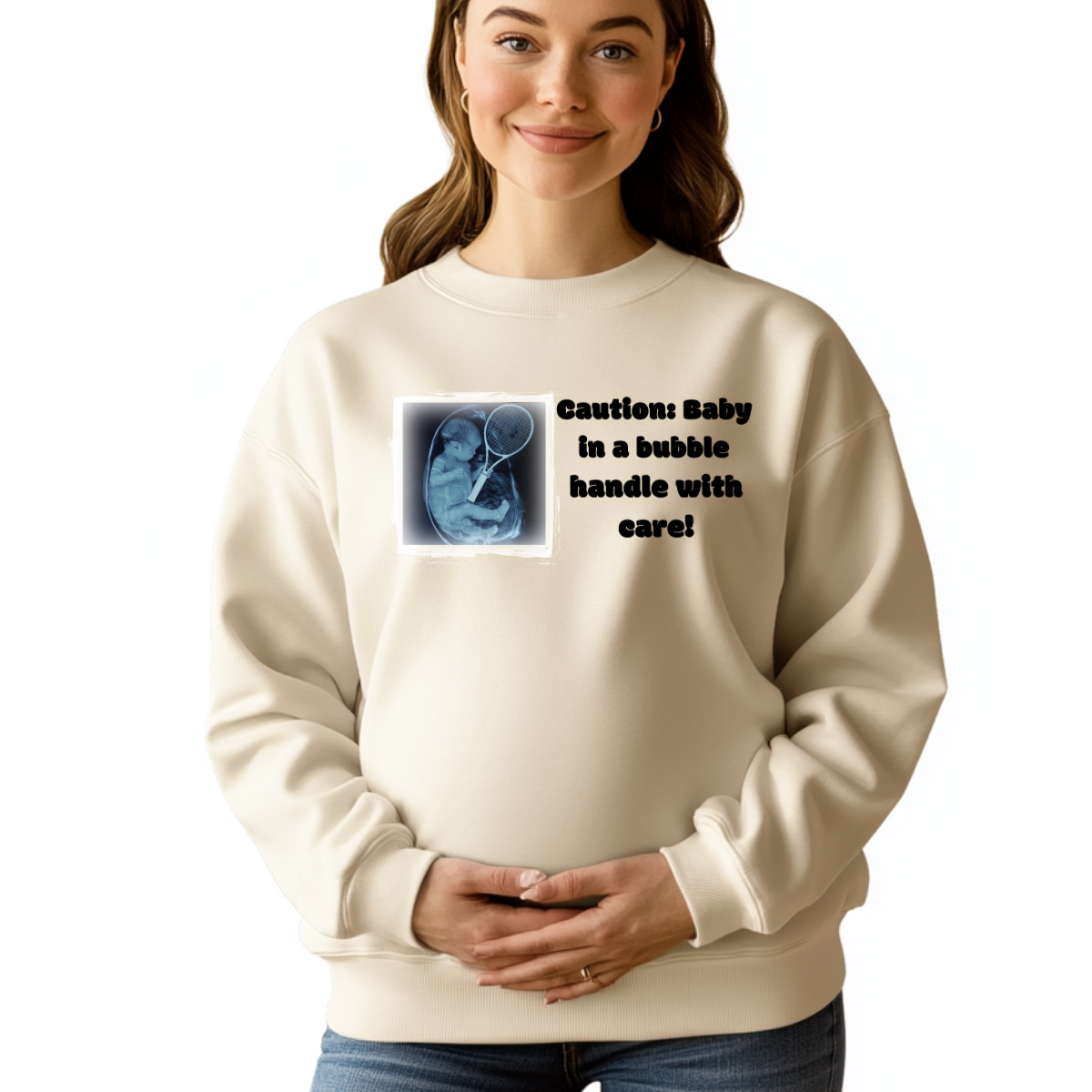 Custom Funny Pregnancy Sweatshirt (Bubble) - Weave West