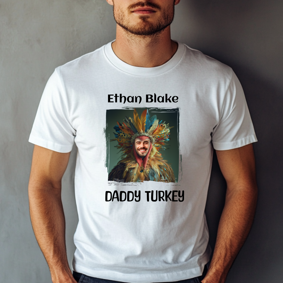 Custom Funny Thanksgiving T-Shirt (Daddy Turkey) - Weave West