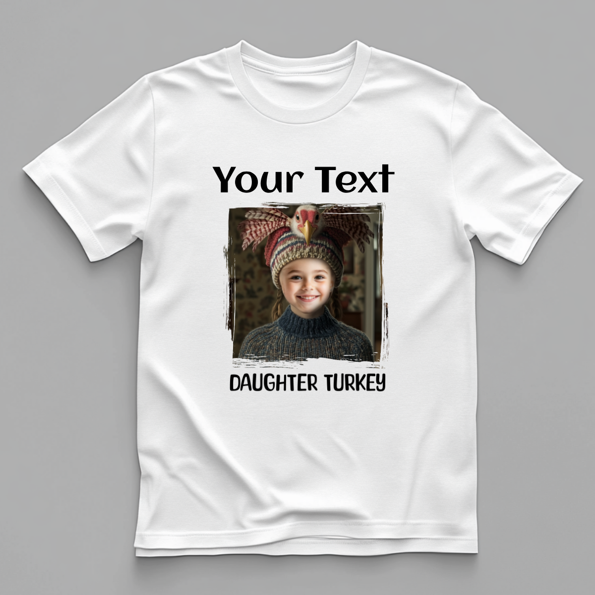 Custom Funny Thanksgiving Kids T-Shirt (Daughter Turkey) - Weave West