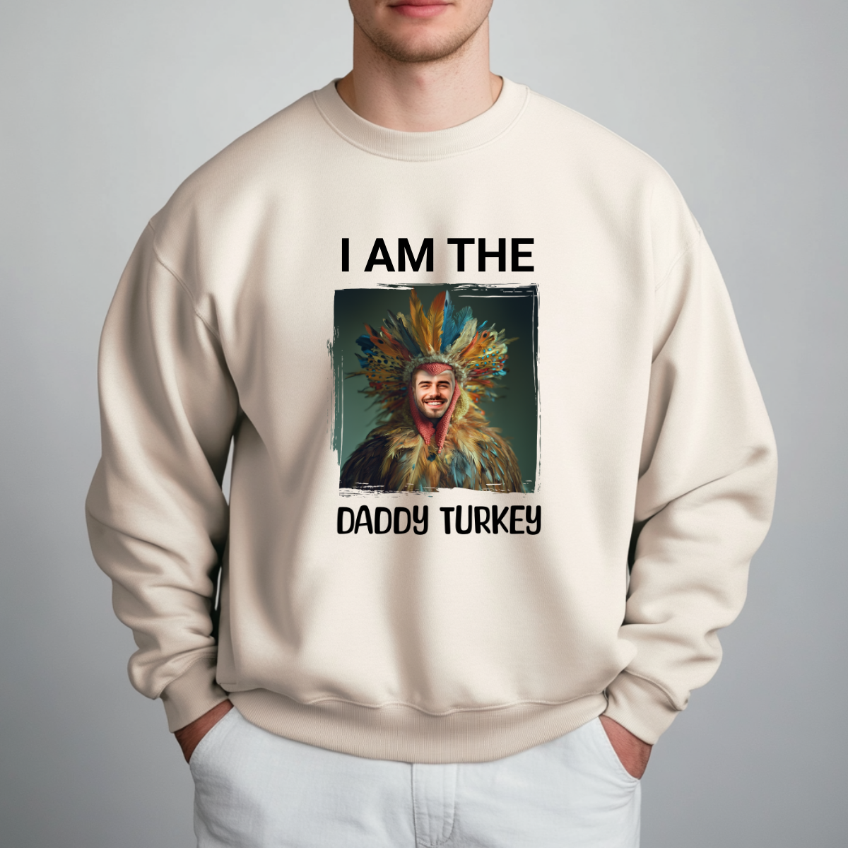 Custom Funny Thanksgiving Sweatshirt (Daddy Turkey) - Weave West