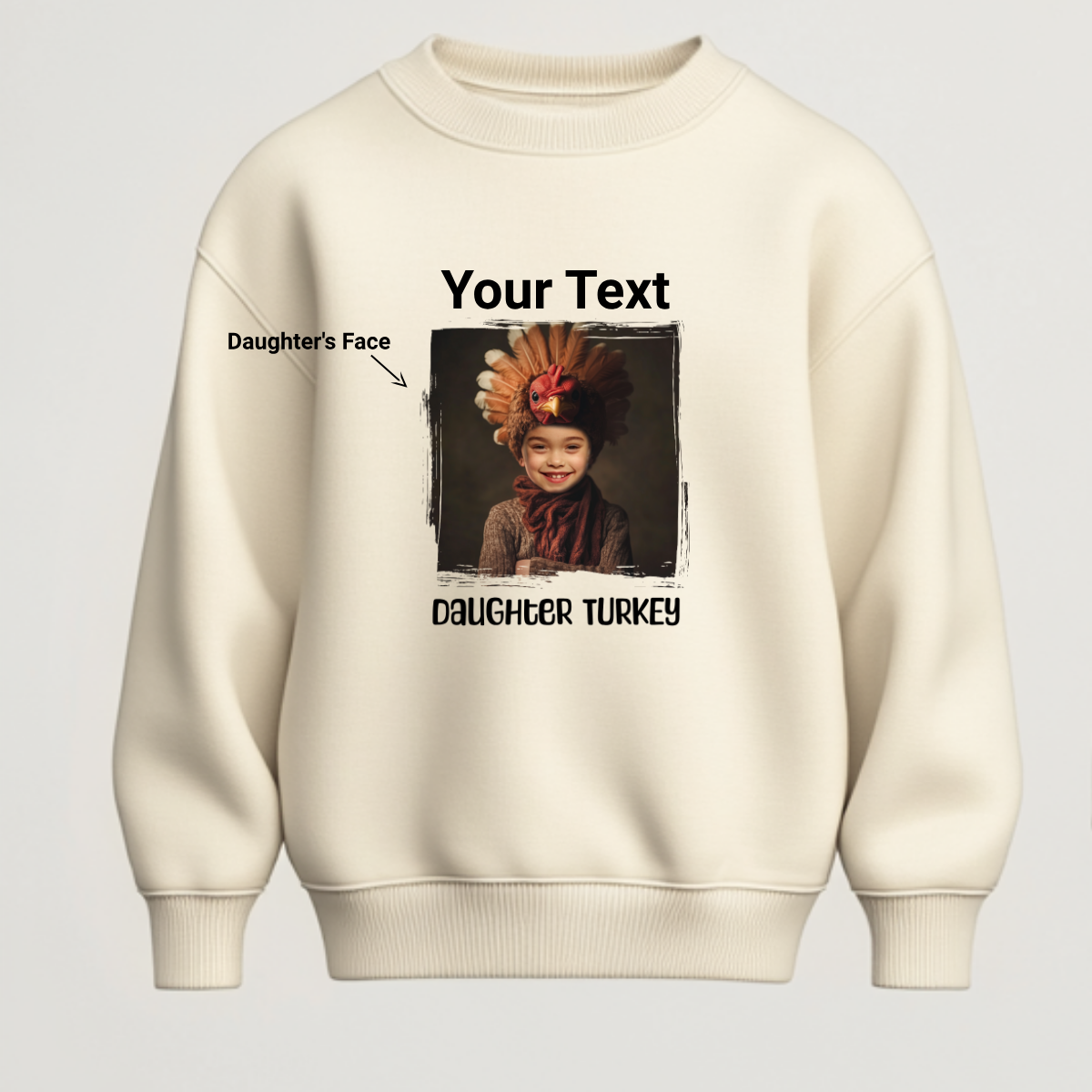 Custom Funny Thanksgiving Sweatshirt (Daughter Turkey) - Weave West