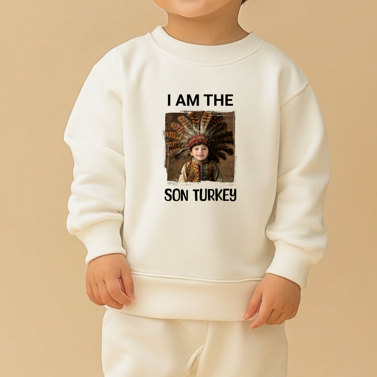 Custom Funny Thanksgiving Sweatshirt (Son Turkey) - Weave West