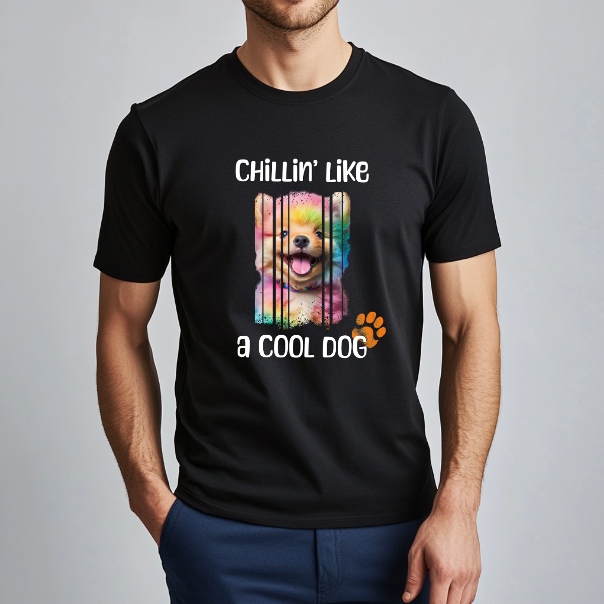 Unisex Funny Dog Cotton T Shirt (Chilling Like) - Weave West