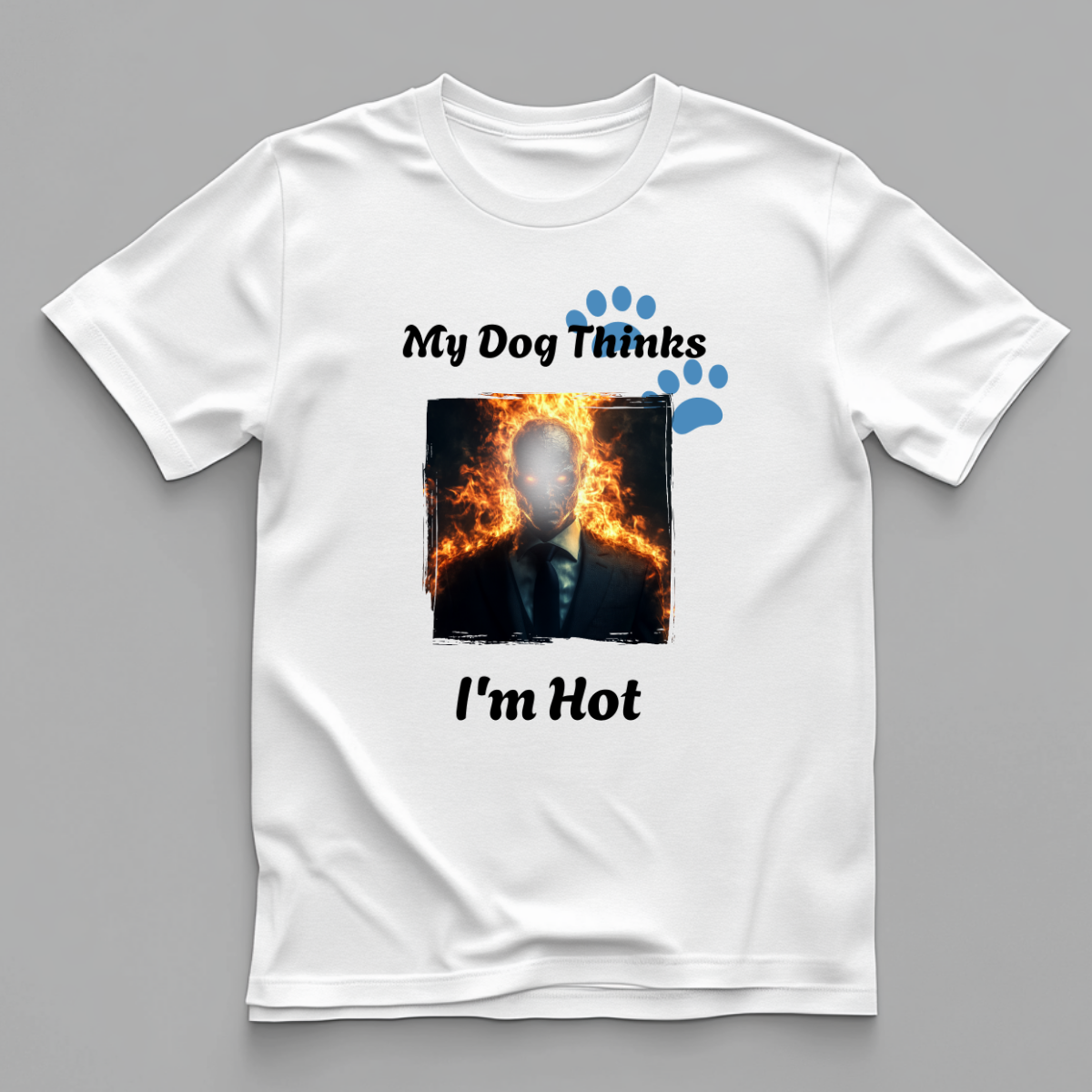 Custom Funny Dog Cotton T Shirt (My Dog Thinks) - Weave West