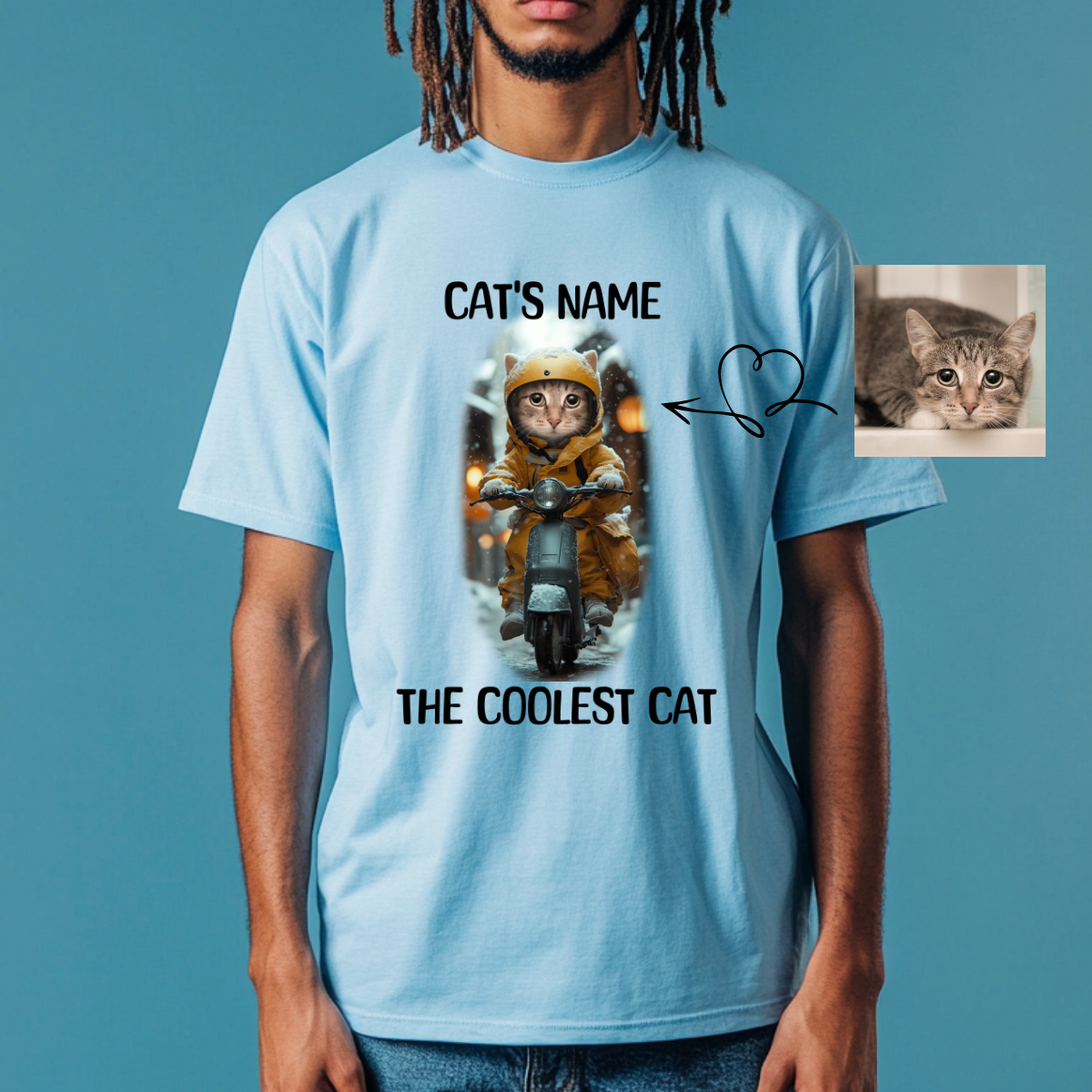 Custom Unisex Funny Cat Cotton T Shirt (The Coolest Cat) - Weave West