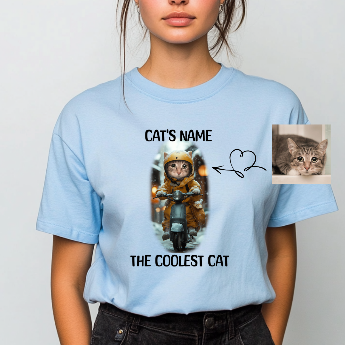 Custom Unisex Funny Cat Cotton T Shirt (The Coolest Cat) - Weave West