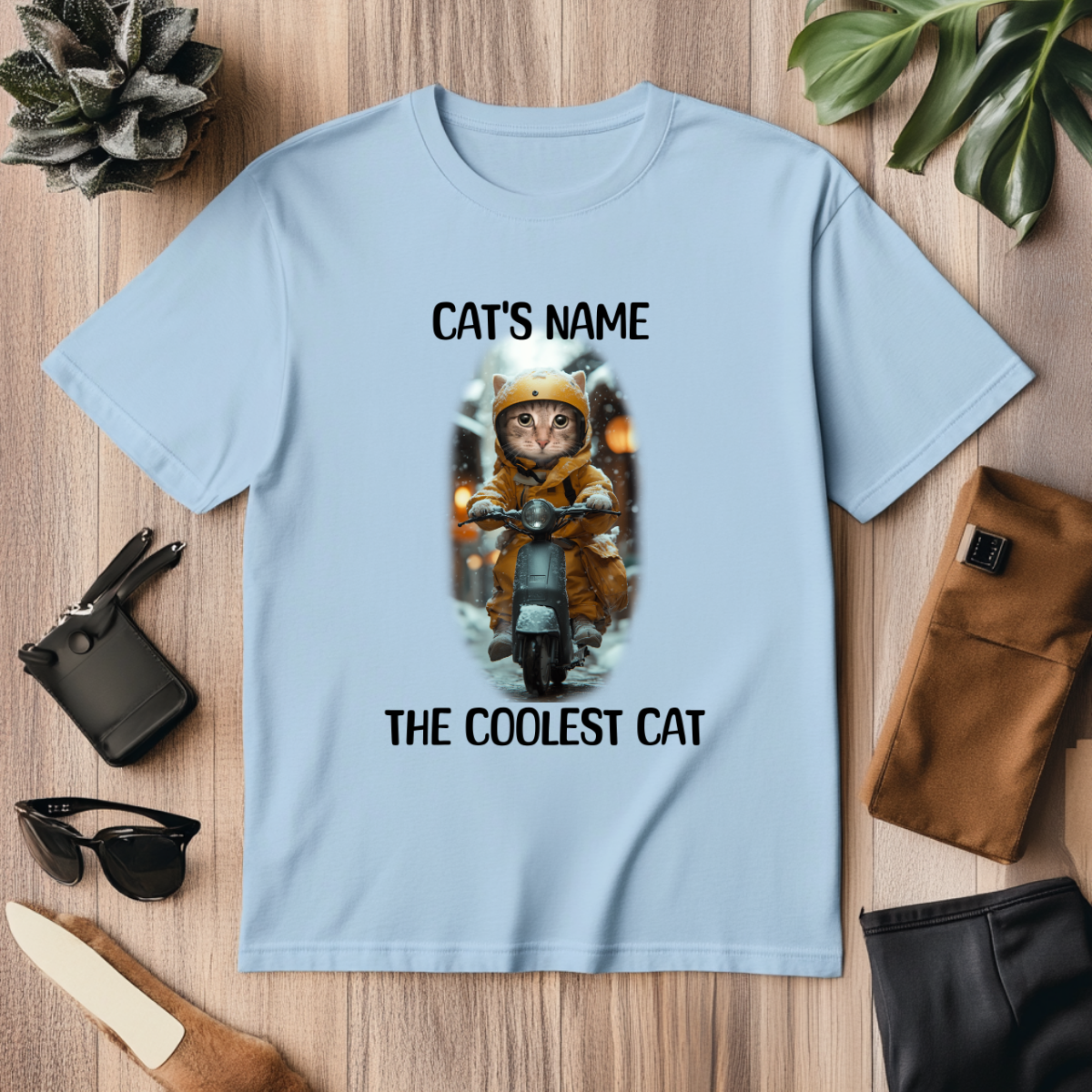 Custom Unisex Funny Cat Cotton T Shirt (The Coolest Cat) - Weave West