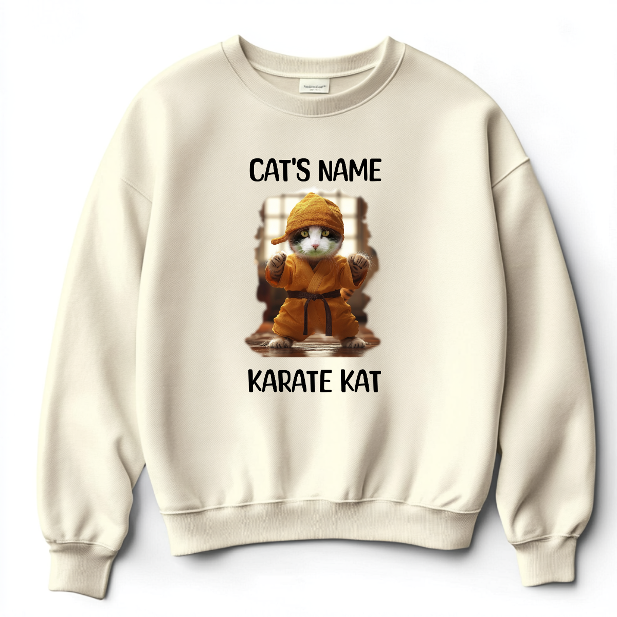 Custom Funny Cat Sweatshirt (Karate Kat) - Weave West