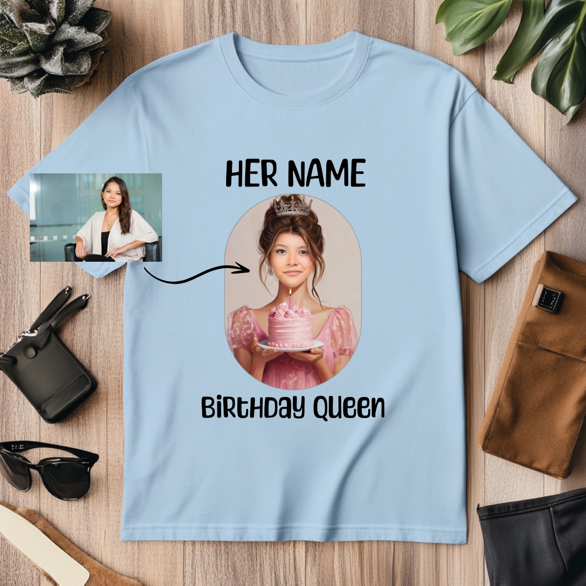 Woman Custom Funny Birthday T-Shirts (Birthday Queen) - Weave West