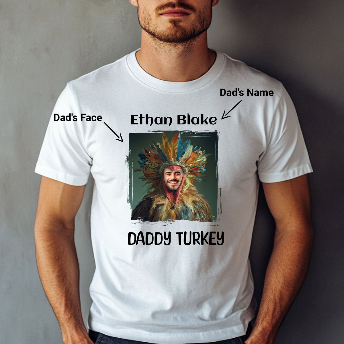 Custom Funny Thanksgiving T-Shirt (Daddy Turkey) - Weave West