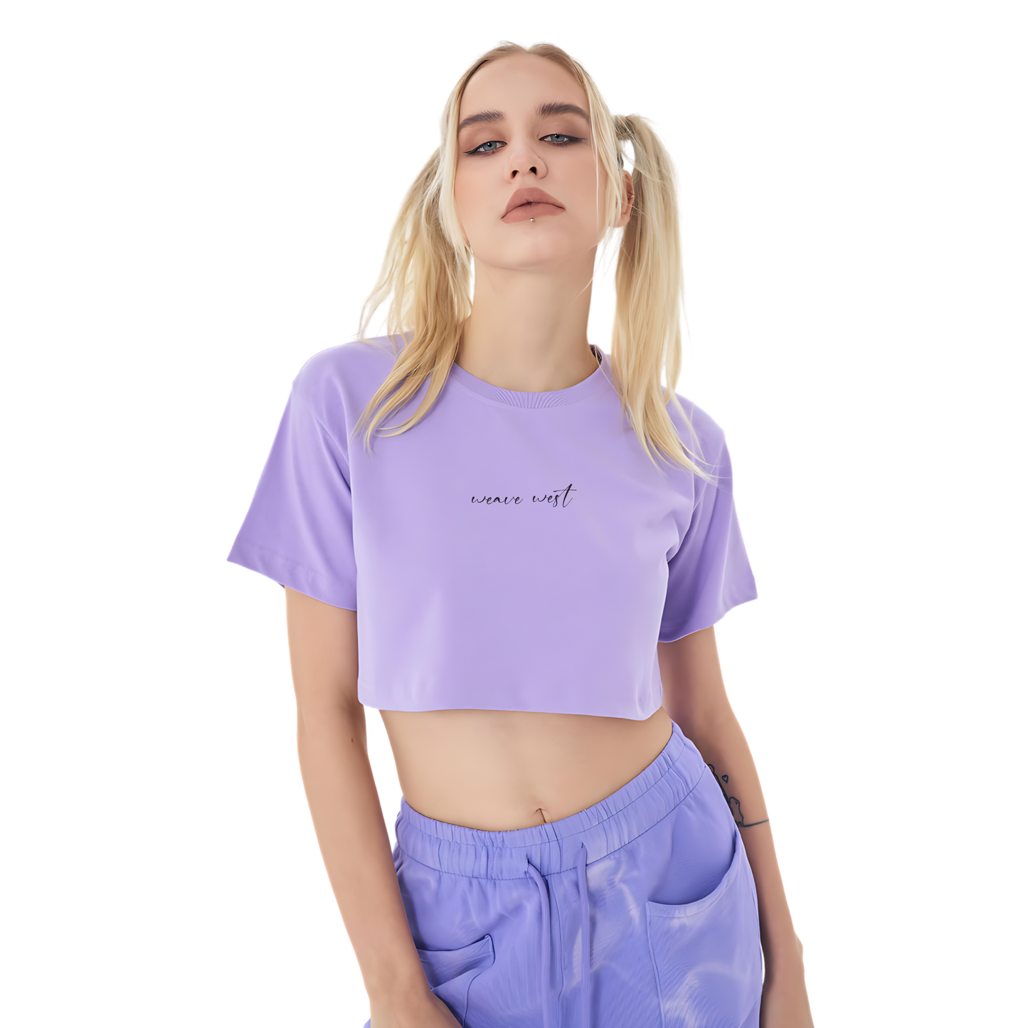 Soft Cotton Loose Crop Top Signature 1 - Weave West