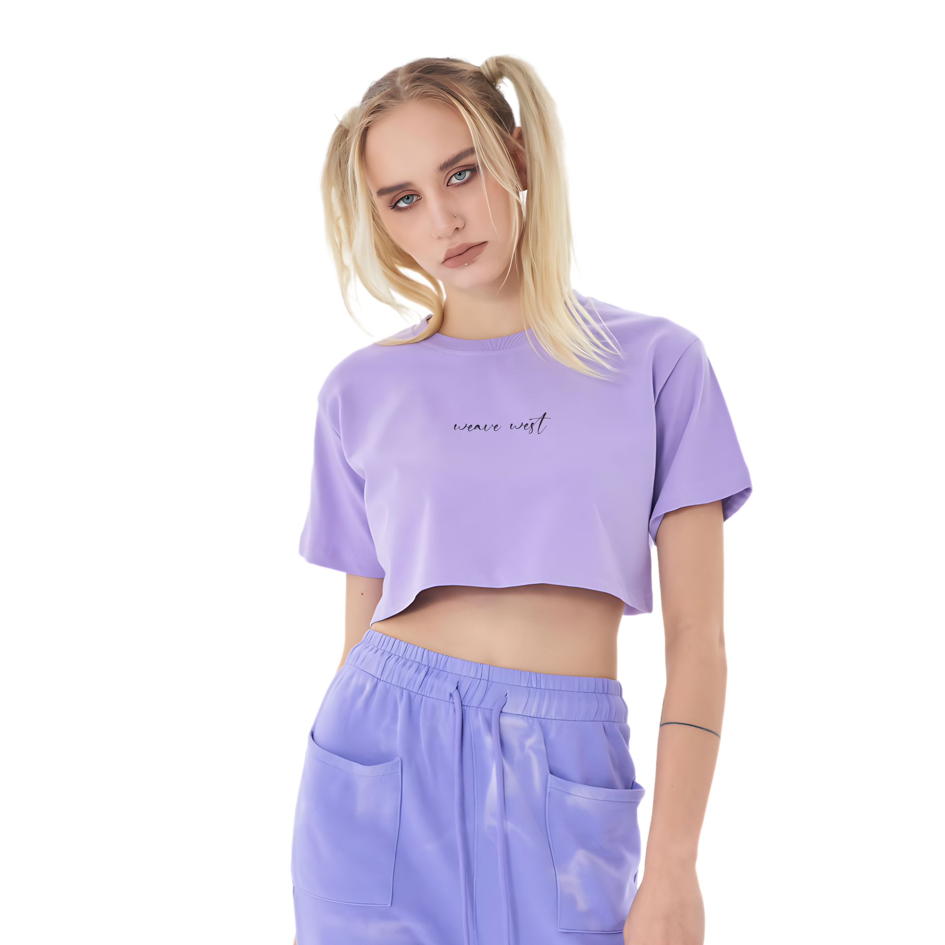 Soft Cotton Loose Crop Top Signature 1 - Weave West