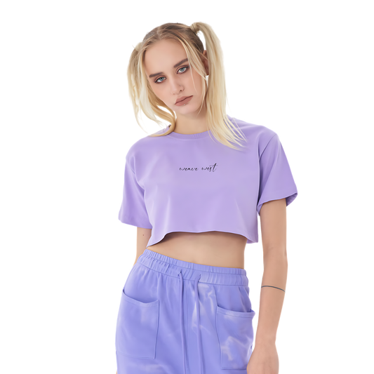 Soft Cotton Loose Crop Top Signature 1