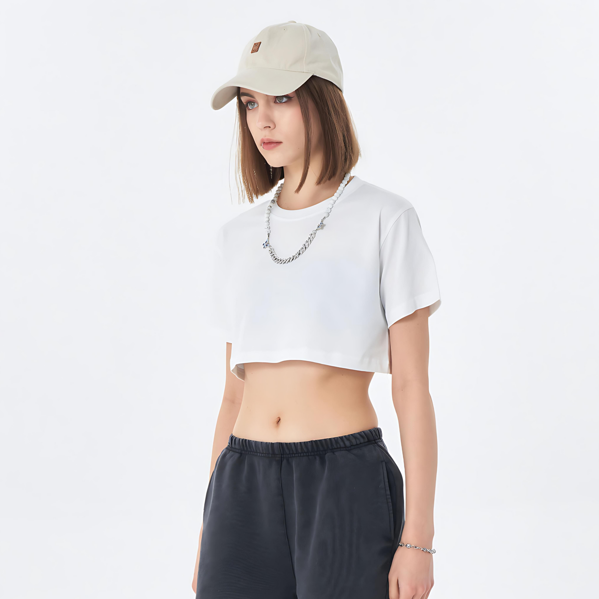 Soft Cotton Loose Crop Top Signature 2 - Weave West