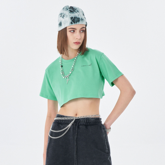 Soft Cotton Loose Crop Top Signature 5 - Weave West