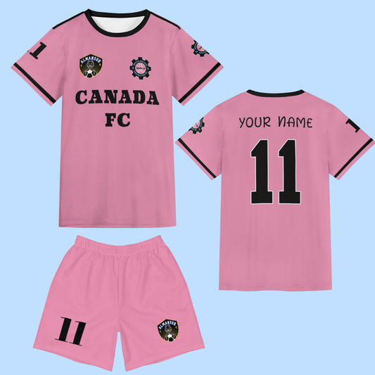 Customized Adult Soccer Jersey Set (Black-Pink) - Weave West