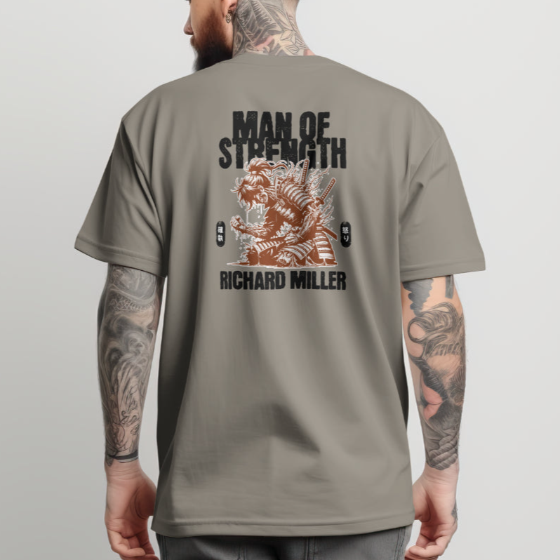 Personalized Oversized Tee (Man Of Strength) - Weave West apparel printing, clothing printing