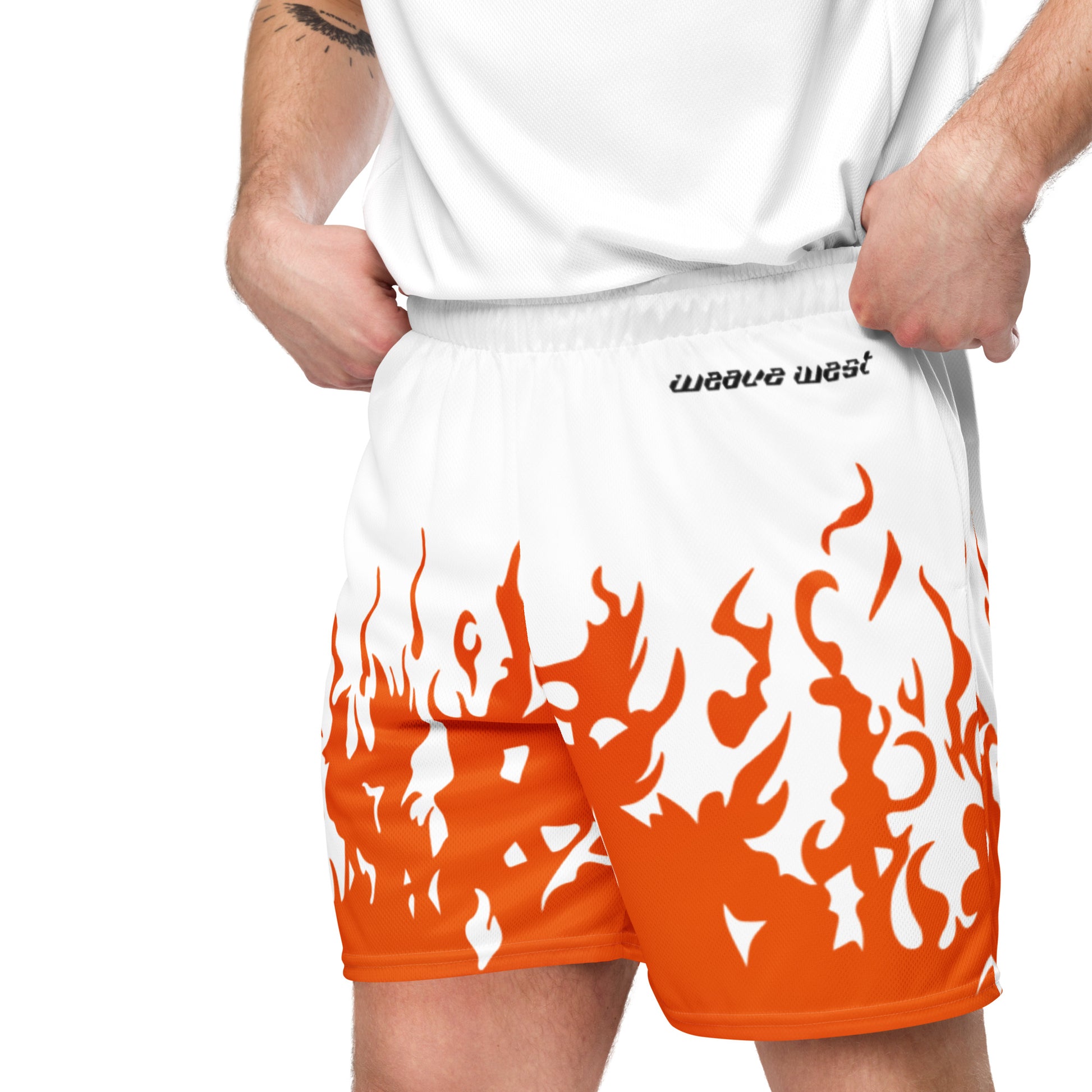 Basketball Mesh Light Polyester Shorts (Fire1) - Weave West