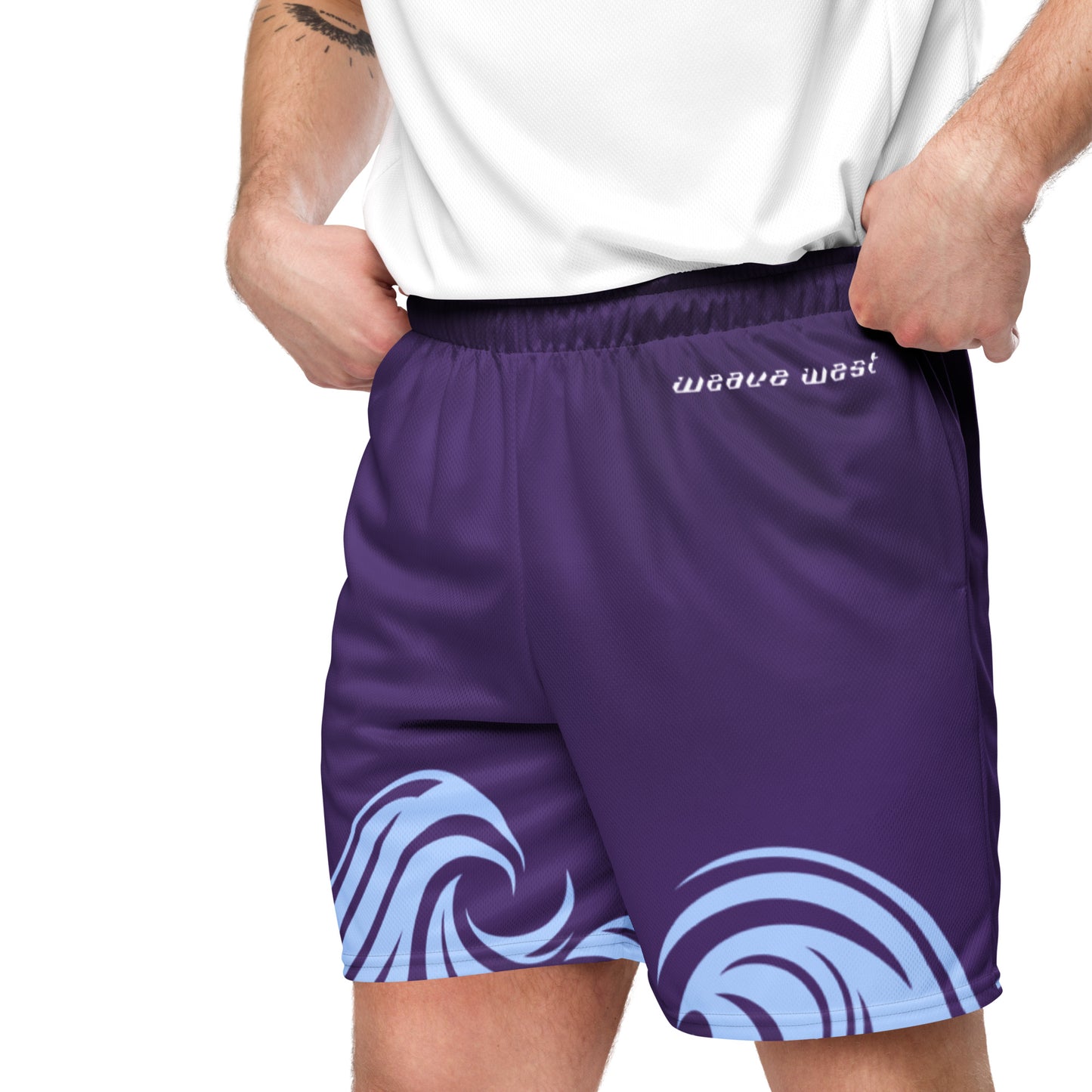 Basketball Mesh Light Polyester Shorts (wave1) - Weave West