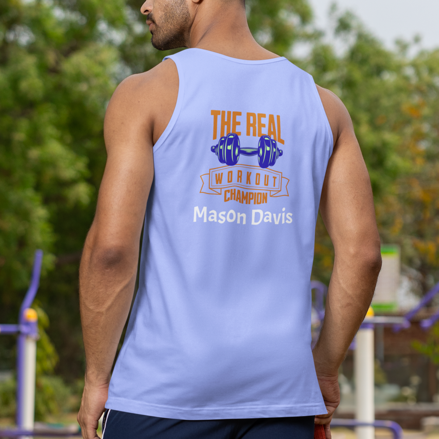 Personalized Polyester Body Fit Tank (The Real Workout Champion)