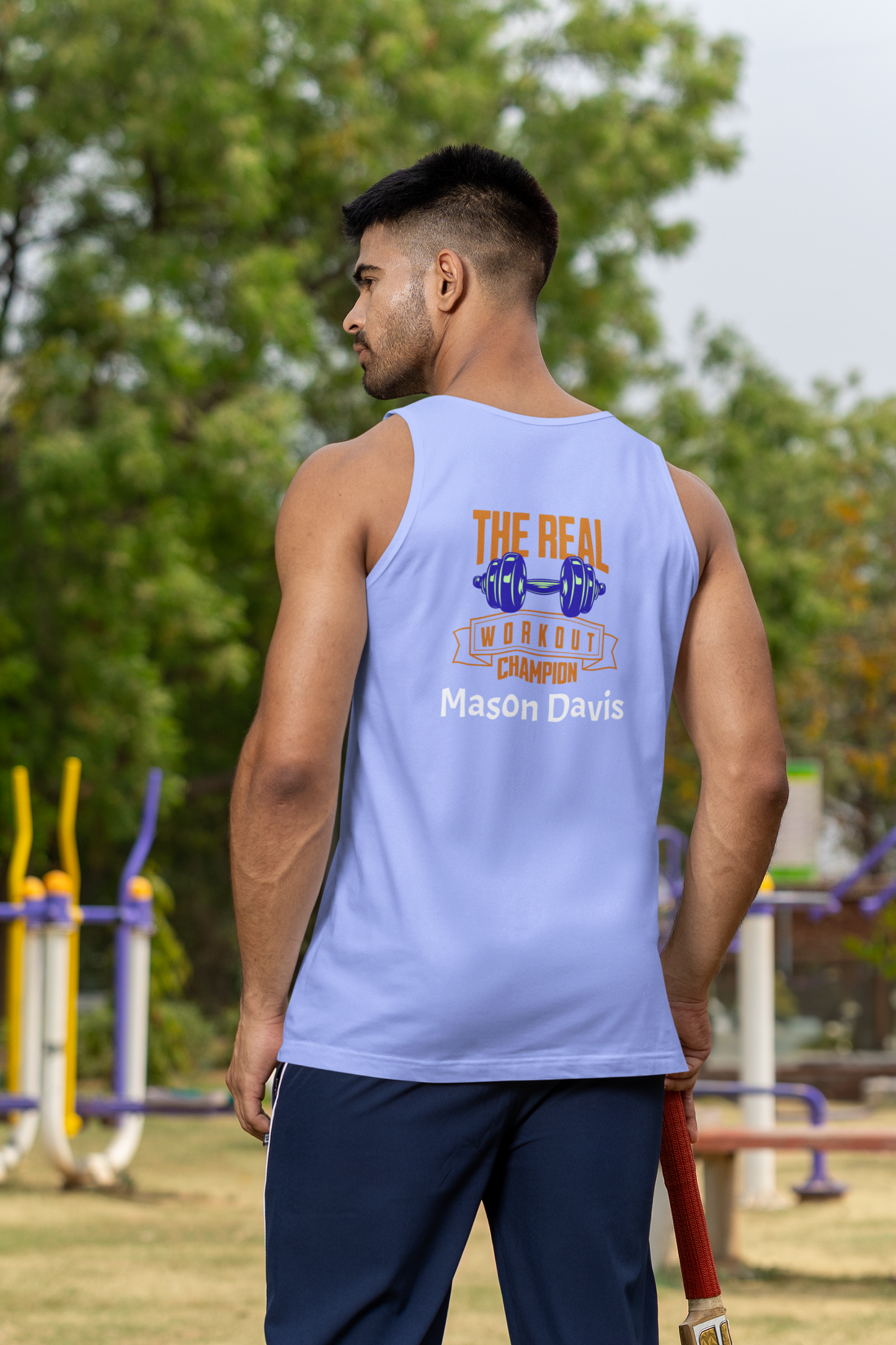 Personalized Polyester Body Fit Tank (The Real Workout Champion)