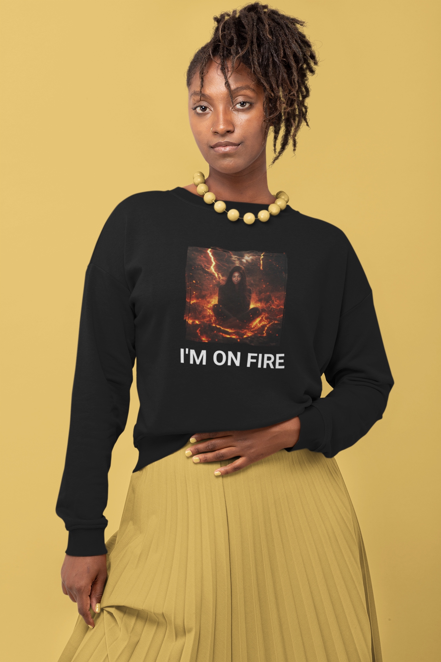 Women Custom Sweater (I'm On Fire) - Weave West