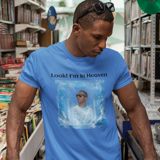 Custom Photo T Shirt Fun Blue ( Look! I m In Heaven) - Weave West