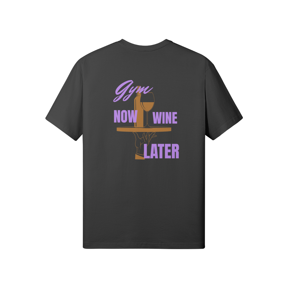 Premium Classic Fit Cotton Tee Gym Now Wine Later - Weave West