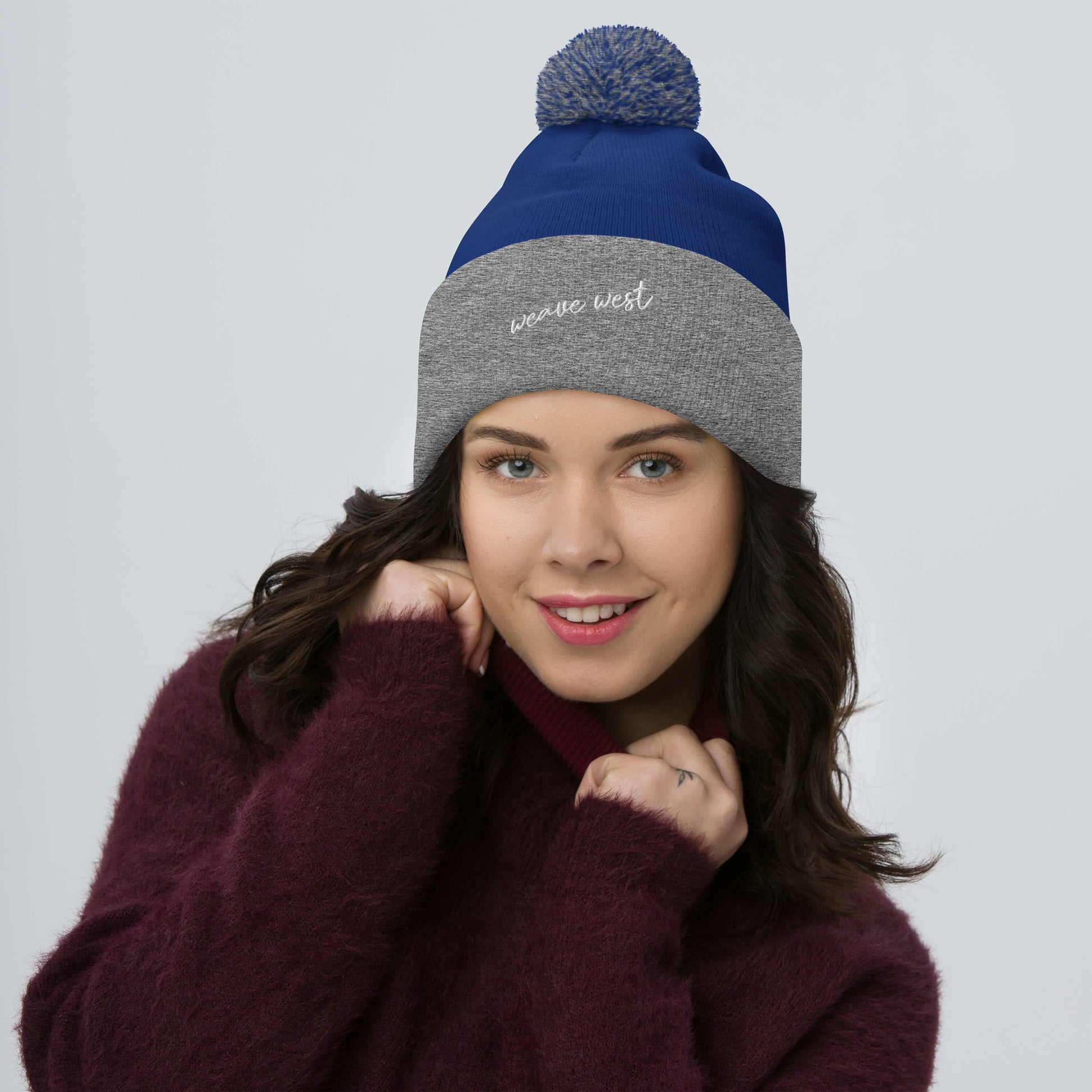 Embroidered Pom Pom Beanie Weave West 2 - Weave West