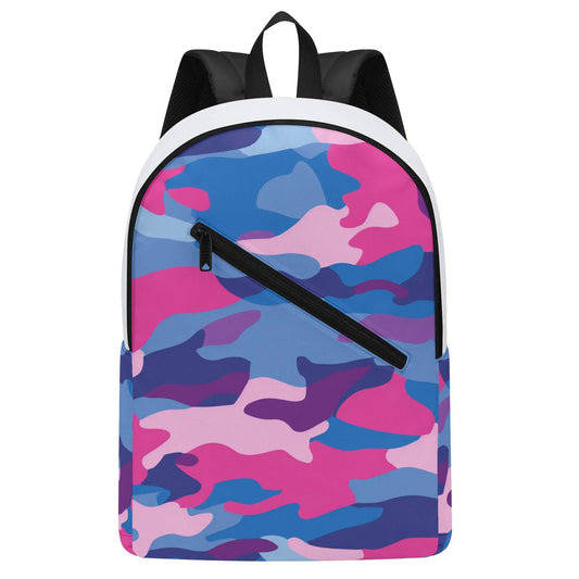 Everyday Backpack Camo 1 | Girl Diagonal Zipper School Backpack - Weave West